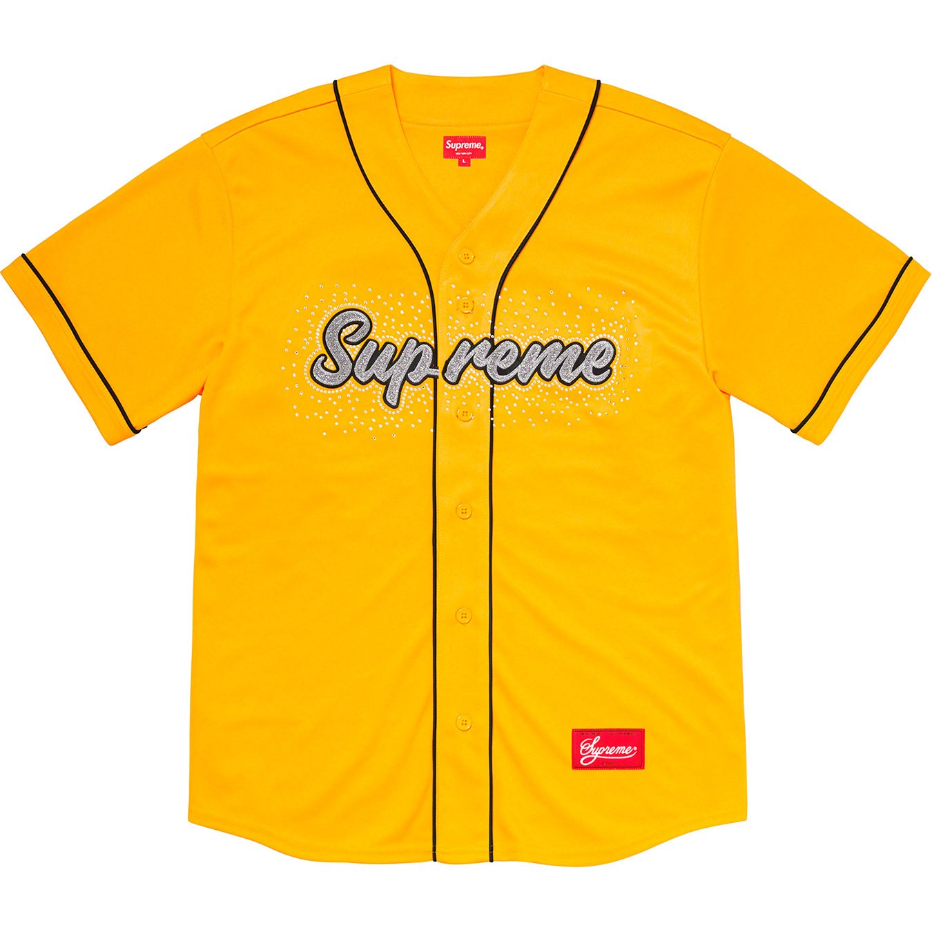 Supreme Rhinestone Baseball Jersey L 新品