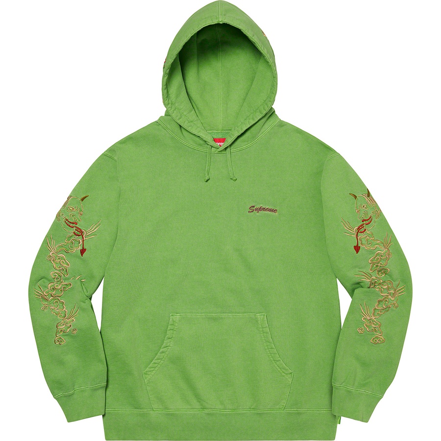 Details on Dragon Overdyed Hooded Sweatshirt Lime from spring summer
                                                    2020 (Price is $168)