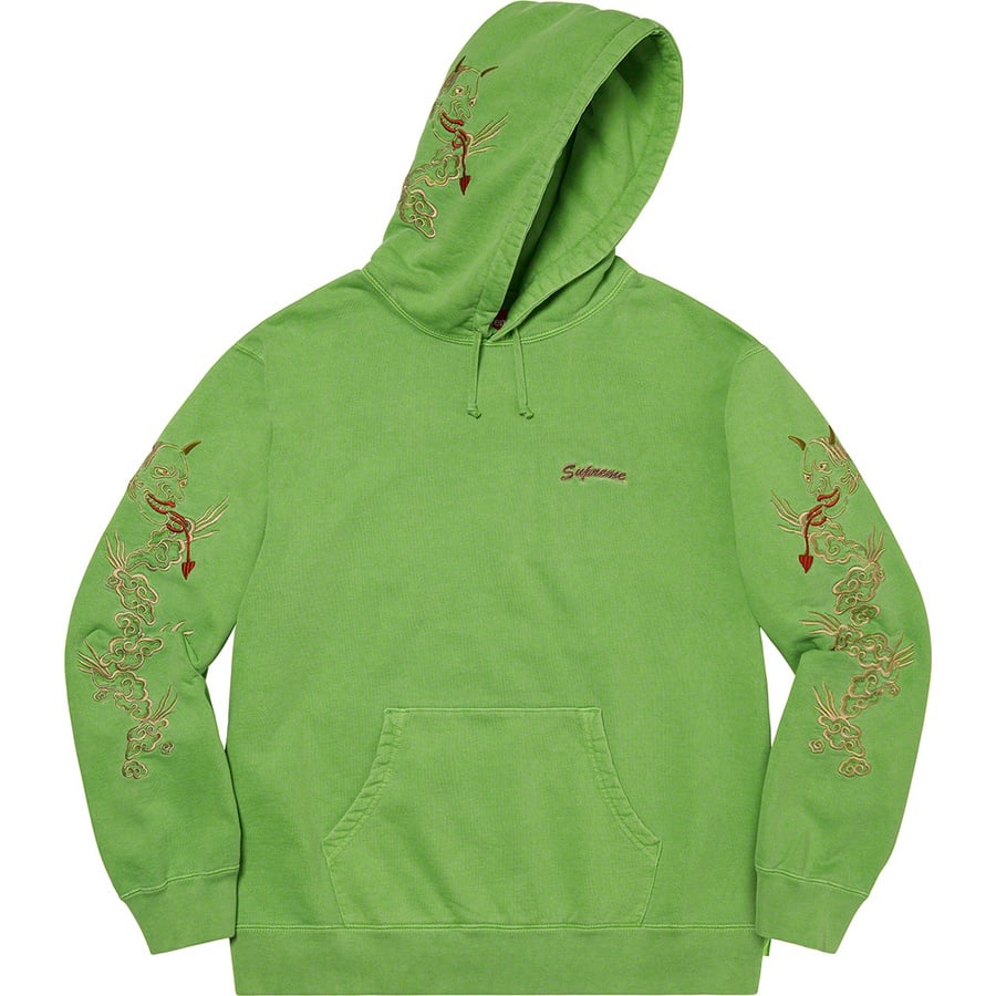Details on Dragon Overdyed Hooded Sweatshirt Lime from spring summer
                                                    2020 (Price is $168)