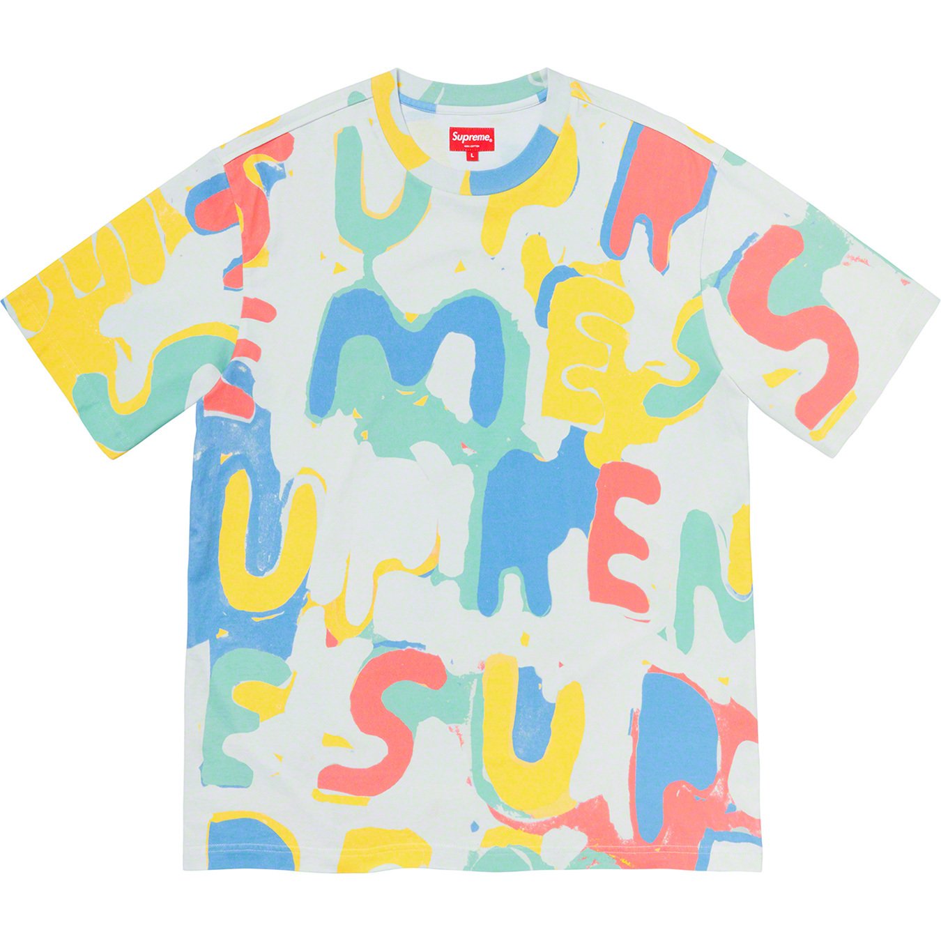 supreme painted logo s/s top