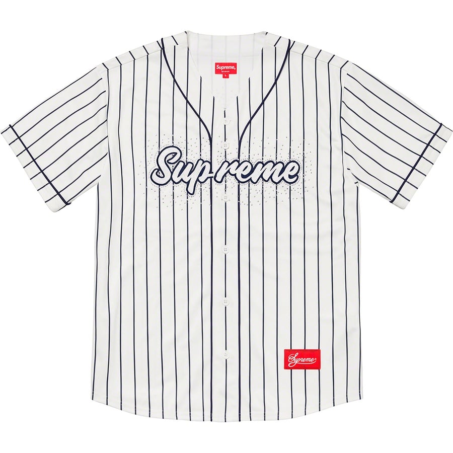 Details on Rhinestone Baseball Jersey Pinstripe from spring summer
                                                    2020 (Price is $138)