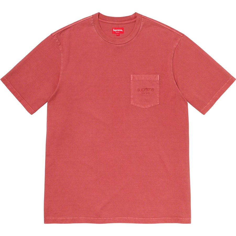 Details on Overdyed Pocket Tee Dark Red from spring summer 2020 (Price is $58)