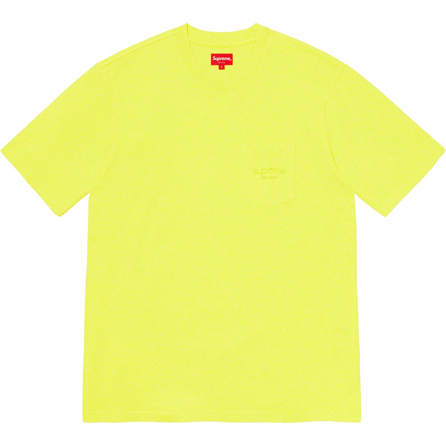Details on Overdyed Pocket Tee Bright Yellow from spring summer 2020 (Price is $58)