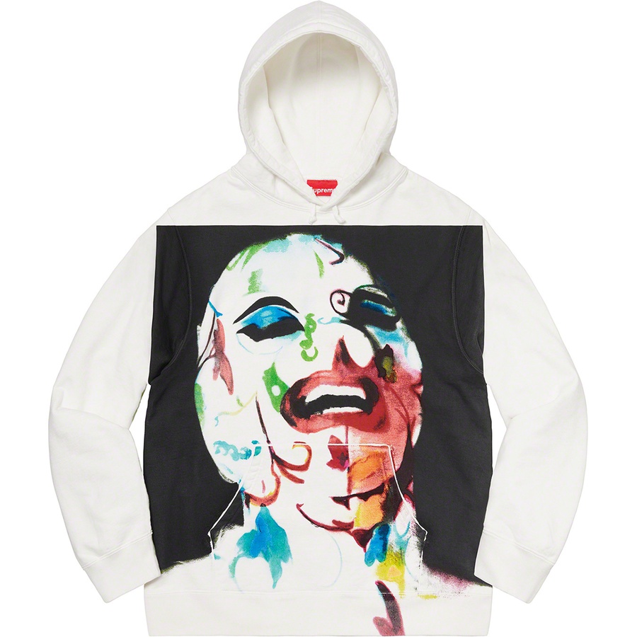 Details on Leigh Bowery Supreme Airbrushed Hooded Sweatshirt White from spring summer
                                                    2020 (Price is $158)
