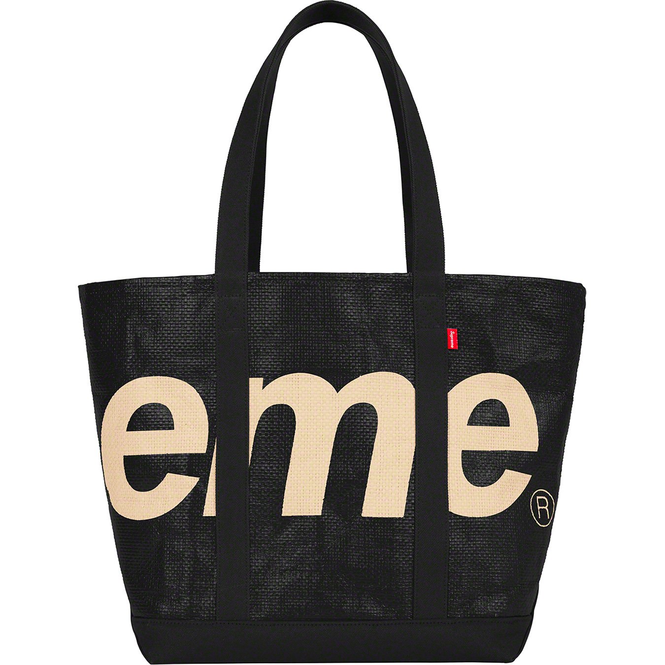 supreme Raffia Tote Black