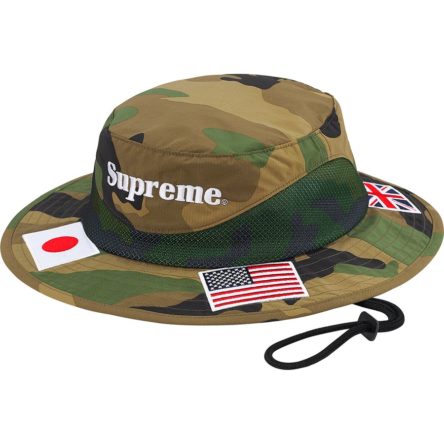 Details on Flags Boonie Woodland Camo from spring summer
                                                    2020 (Price is $60)