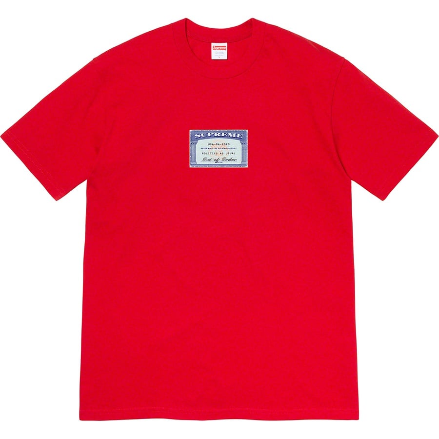 Details on Social Tee Red from spring summer 2020 (Price is $38)