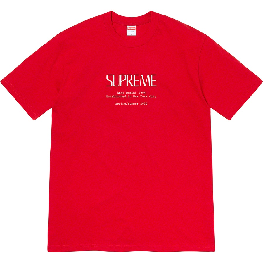 Details on Anno Domini Tee Red from spring summer 2020 (Price is $38)
