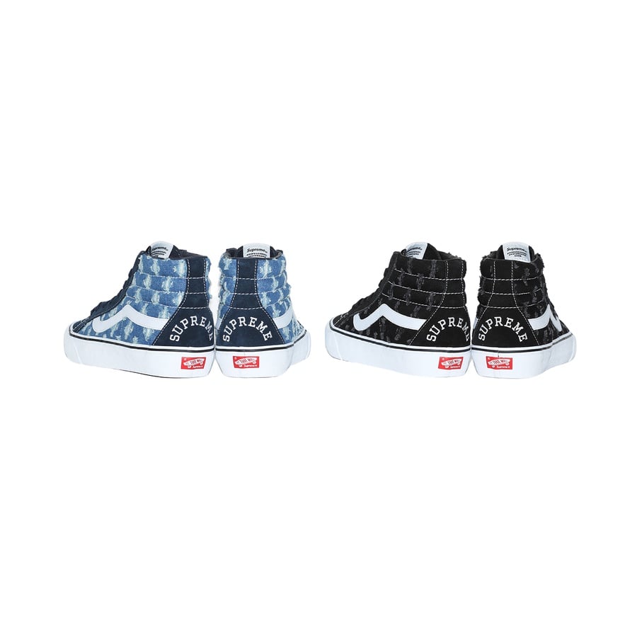 Details on Supreme Vans Hole Punch Denim Sk8-Hi Pro  from spring summer
                                                    2020 (Price is $110)