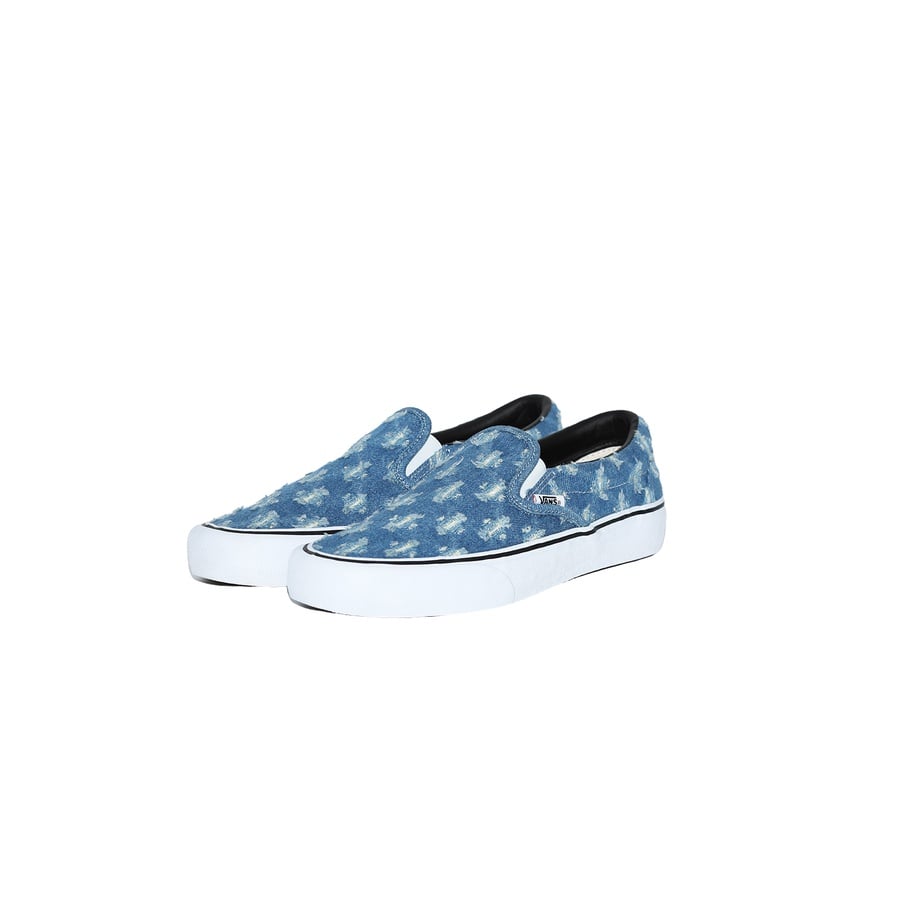 Details on Supreme Vans Hole Punch Denim Slip-On Pro  from spring summer
                                                    2020 (Price is $98)