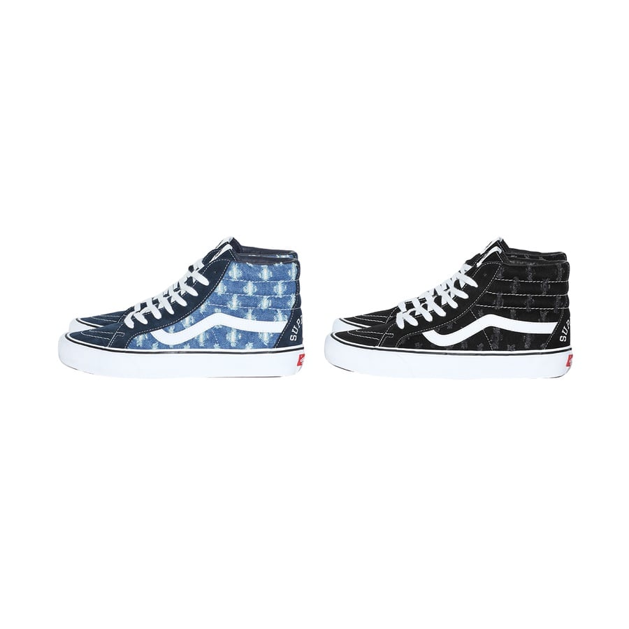 Supreme Supreme Vans Hole Punch Denim Sk8-Hi Pro releasing on Week 19 for spring summer 2020