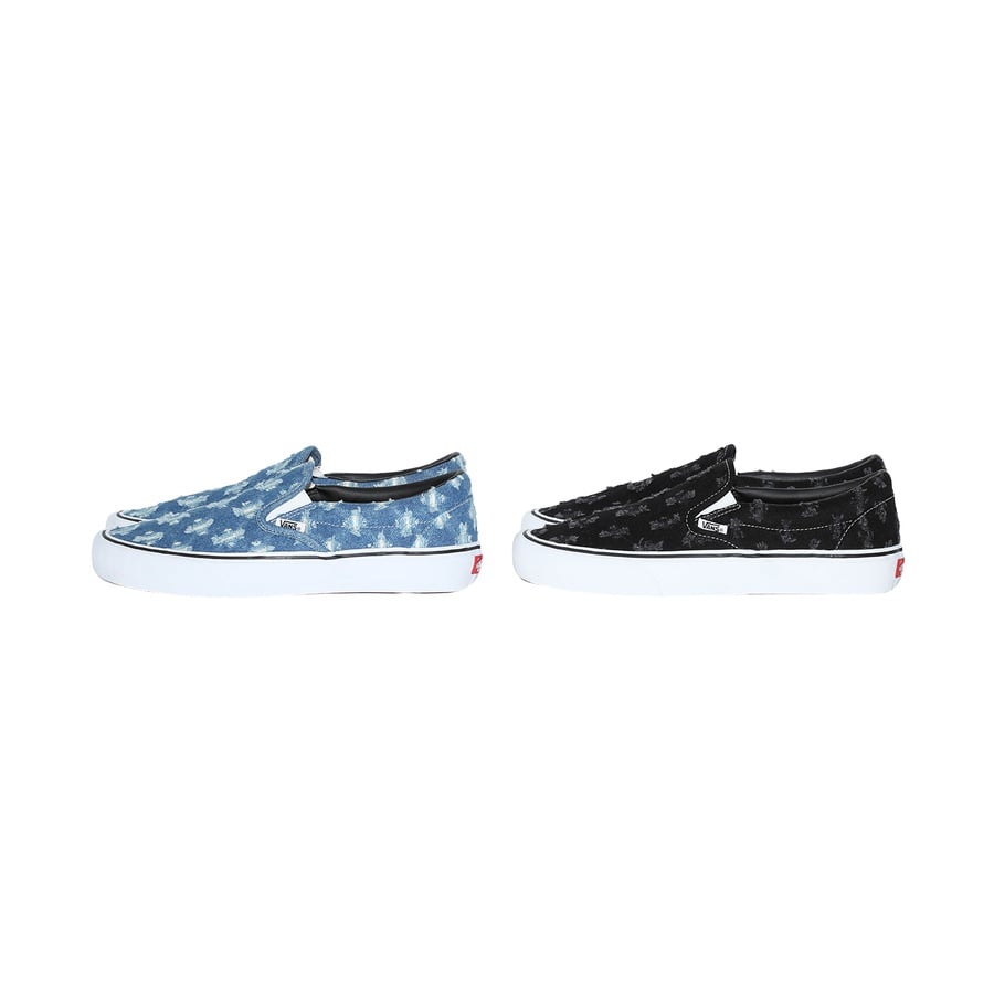 Supreme Supreme Vans Hole Punch Denim Slip-On Pro released during spring summer 20 season