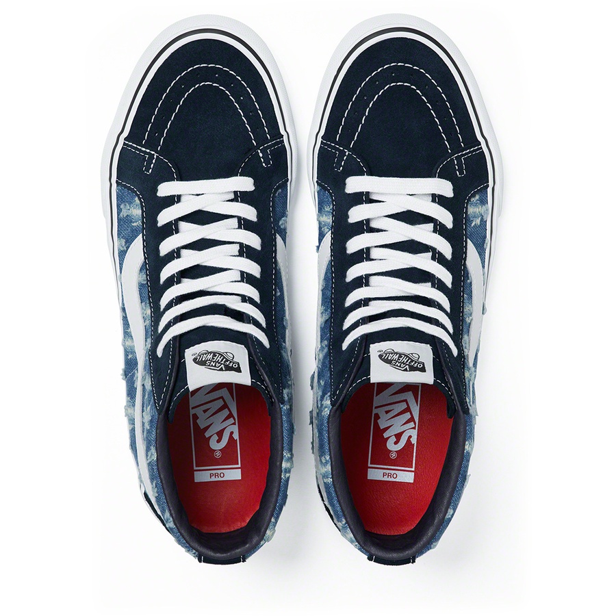 Details on Supreme Vans Hole Punch Denim Sk8-Hi Pro Blue from spring summer
                                                    2020 (Price is $110)