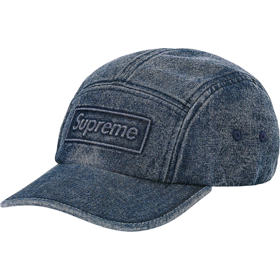 Details on Embossed Denim Camp Cap Blue from spring summer
                                                    2020 (Price is $50)