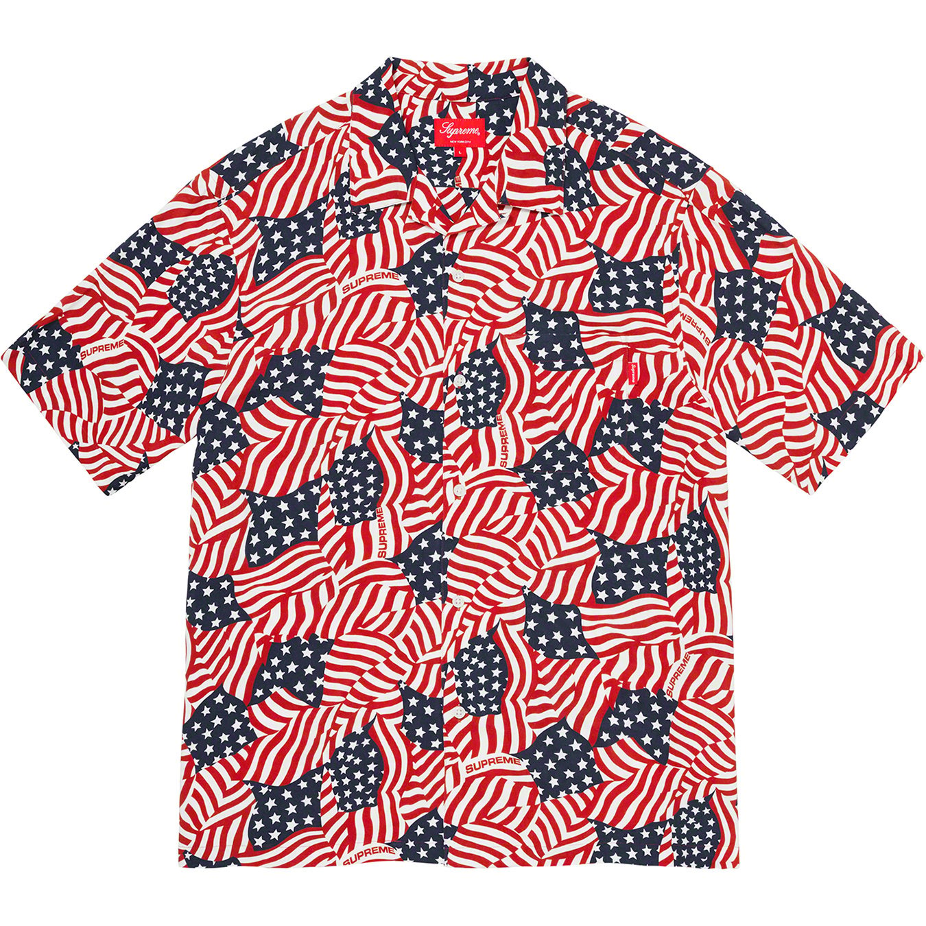 Supreme flags rayon s/s shirt black M