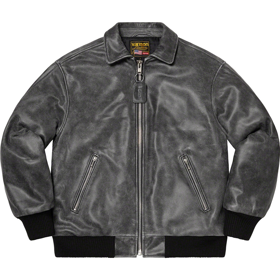 Details on Supreme Vanson Leathers Worn Leather Jacket Black from fall winter
                                                    2020 (Price is $798)