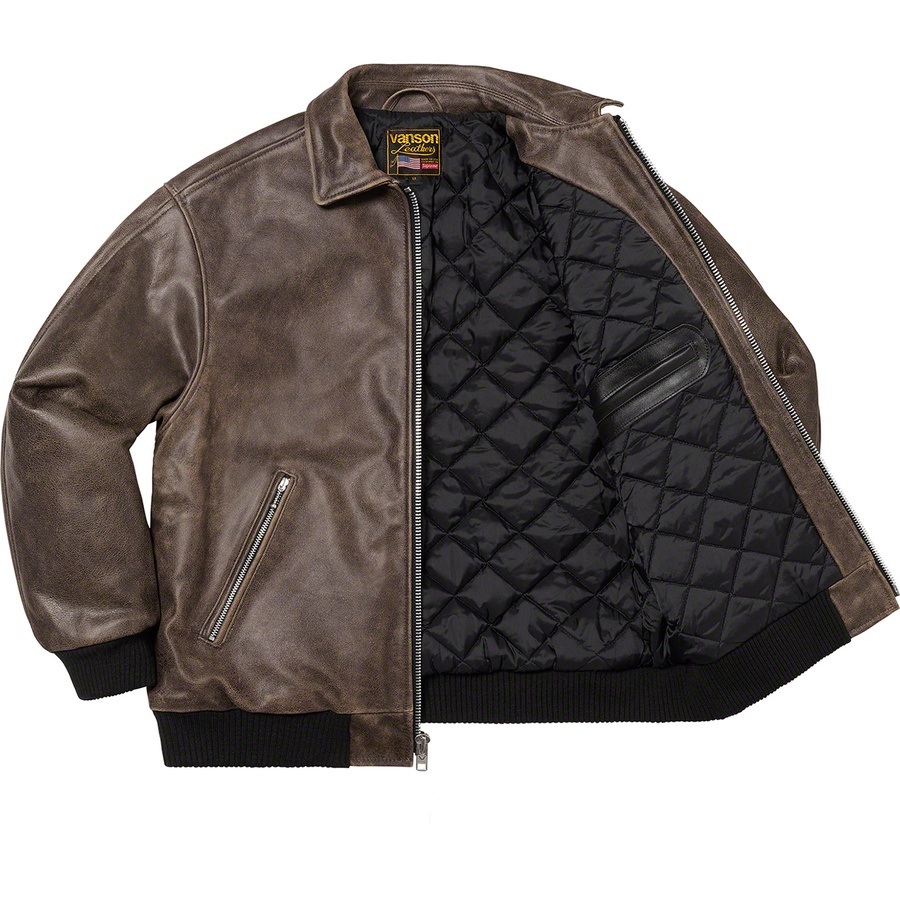 Details on Supreme Vanson Leathers Worn Leather Jacket Brown from fall winter
                                                    2020 (Price is $798)