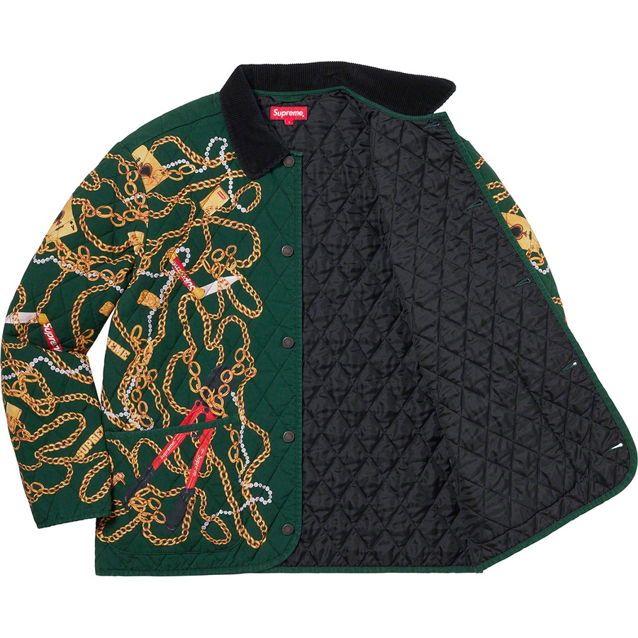 Details on Chains Quilted Jacket Dark Green from fall winter
                                                    2020 (Price is $198)
