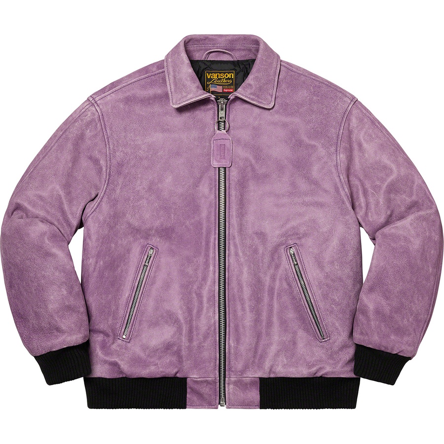 Details on Supreme Vanson Leathers Worn Leather Jacket Dark Purple from fall winter
                                                    2020 (Price is $798)