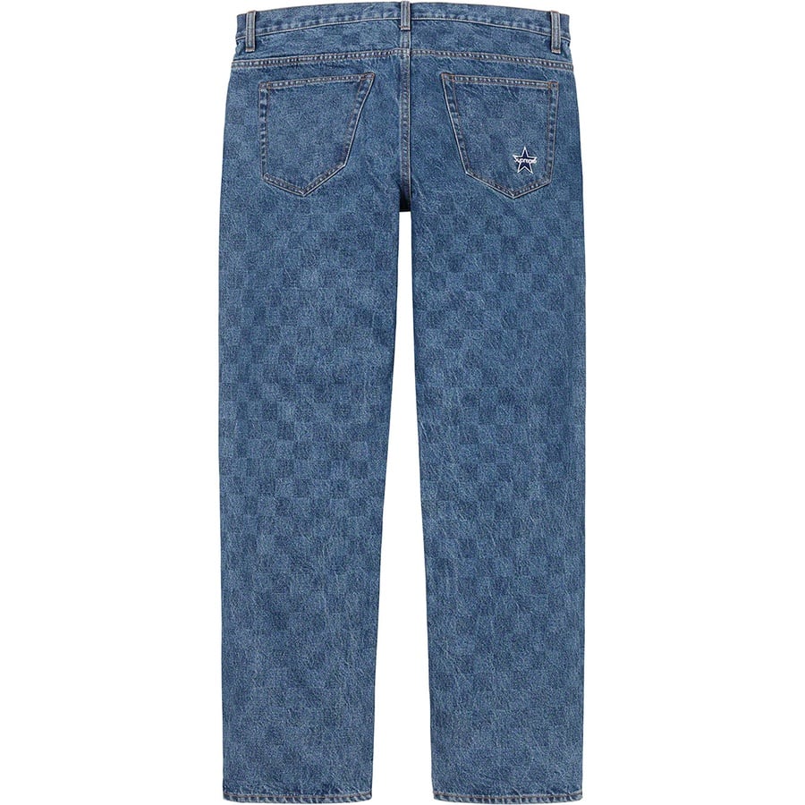 Details on Regular Jean Washed Checkerboard from fall winter
                                                    2020 (Price is $148)