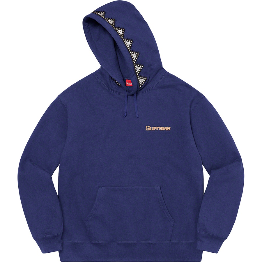 Details on Pharaoh Studded Hooded Sweatshirt Washed Navy from fall winter
                                                    2020 (Price is $168)