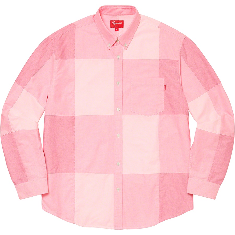 Details on Patchwork Oxford Shirt Red from fall winter
                                                    2020 (Price is $128)