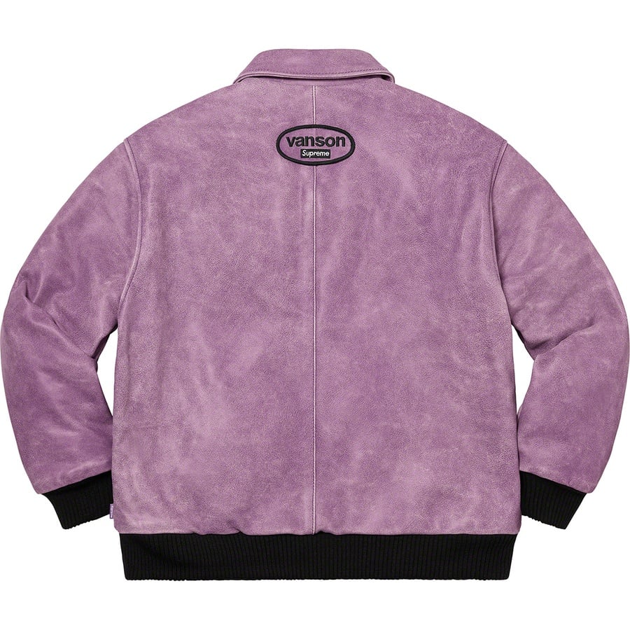 Details on Supreme Vanson Leathers Worn Leather Jacket Dark Purple from fall winter
                                                    2020 (Price is $798)