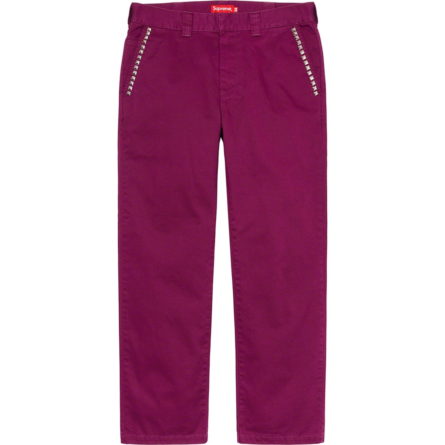 Details on Studded Work Pant Maroon from fall winter
                                                    2020 (Price is $148)