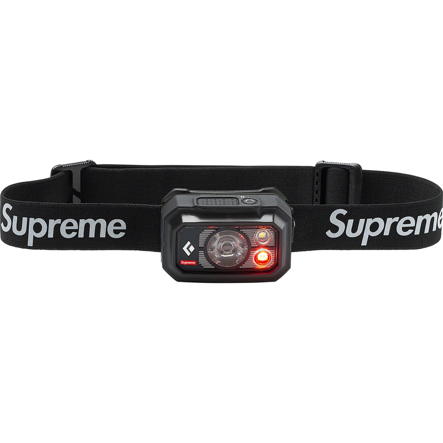 Details on Supreme Black Diamond Storm 400 Headlamp Black from fall winter 2020 (Price is $78)