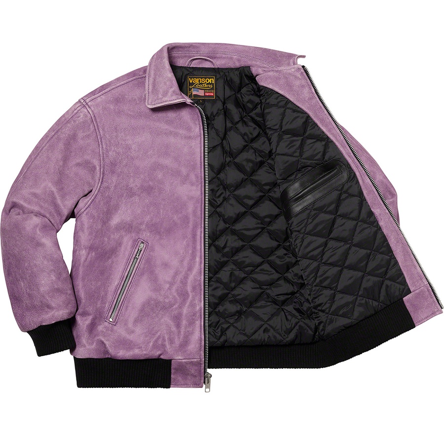 Details on Supreme Vanson Leathers Worn Leather Jacket Dark Purple from fall winter
                                                    2020 (Price is $798)