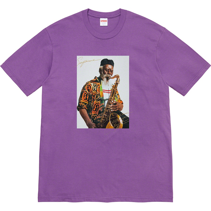 Details on Pharoah Sanders Tee Purple from fall winter
                                                    2020 (Price is $48)