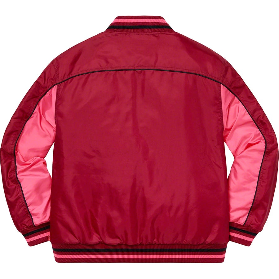 Supreme Contrast Script Varsity Jacket (FW20) - Red - $228