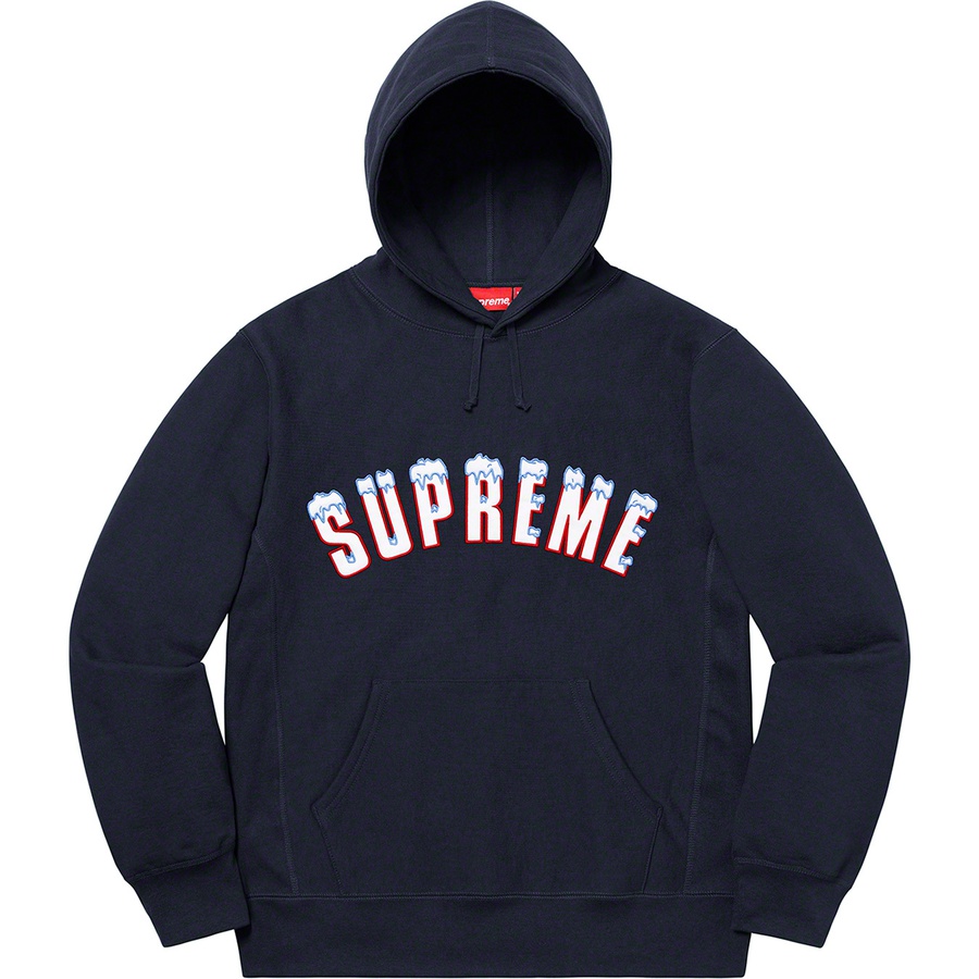Details on Icy Arc Hooded Sweatshirt Navy from fall winter
                                                    2020 (Price is $168)