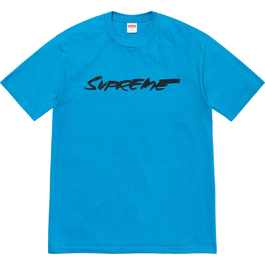 Details on Futura Logo Tee Bright Blue from fall winter 2020 (Price is $38)