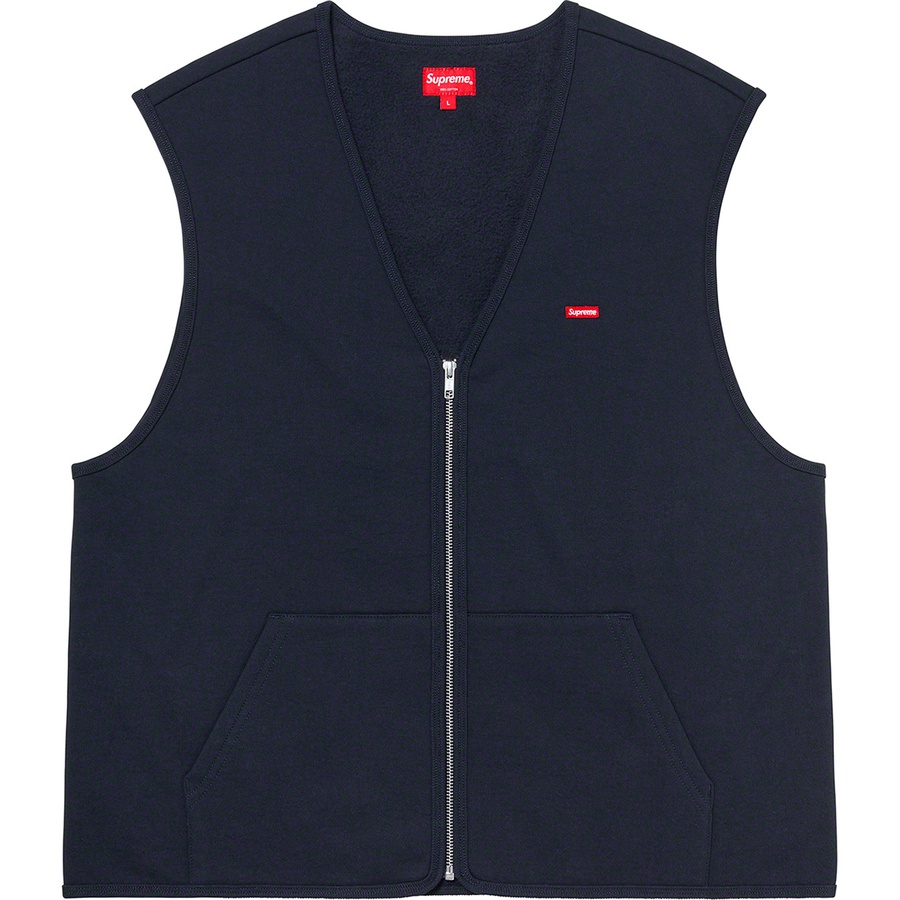 Details on Zip Up Sweat Vest Navy from fall winter
                                                    2020 (Price is $110)