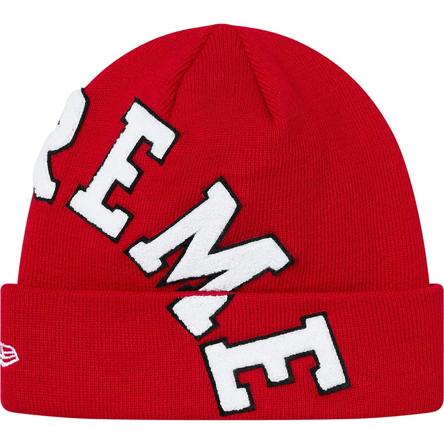 Details on New Era Big Arc Beanie Red from fall winter
                                                    2020 (Price is $38)