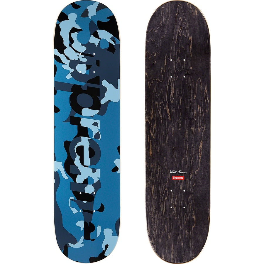 Details on Camo Logo Skateboard Blue Camo - 8" x 32" from fall winter
                                                    2020 (Price is $50)