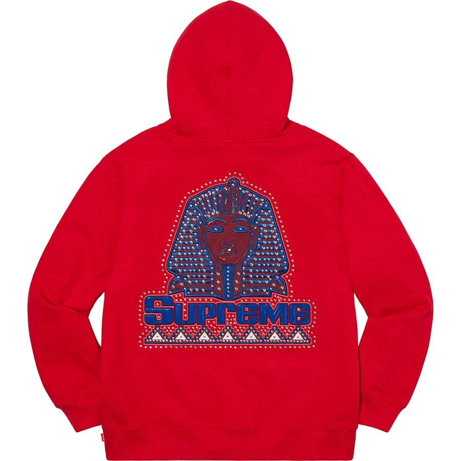 Details on Pharaoh Studded Hooded Sweatshirt Red from fall winter
                                                    2020 (Price is $168)