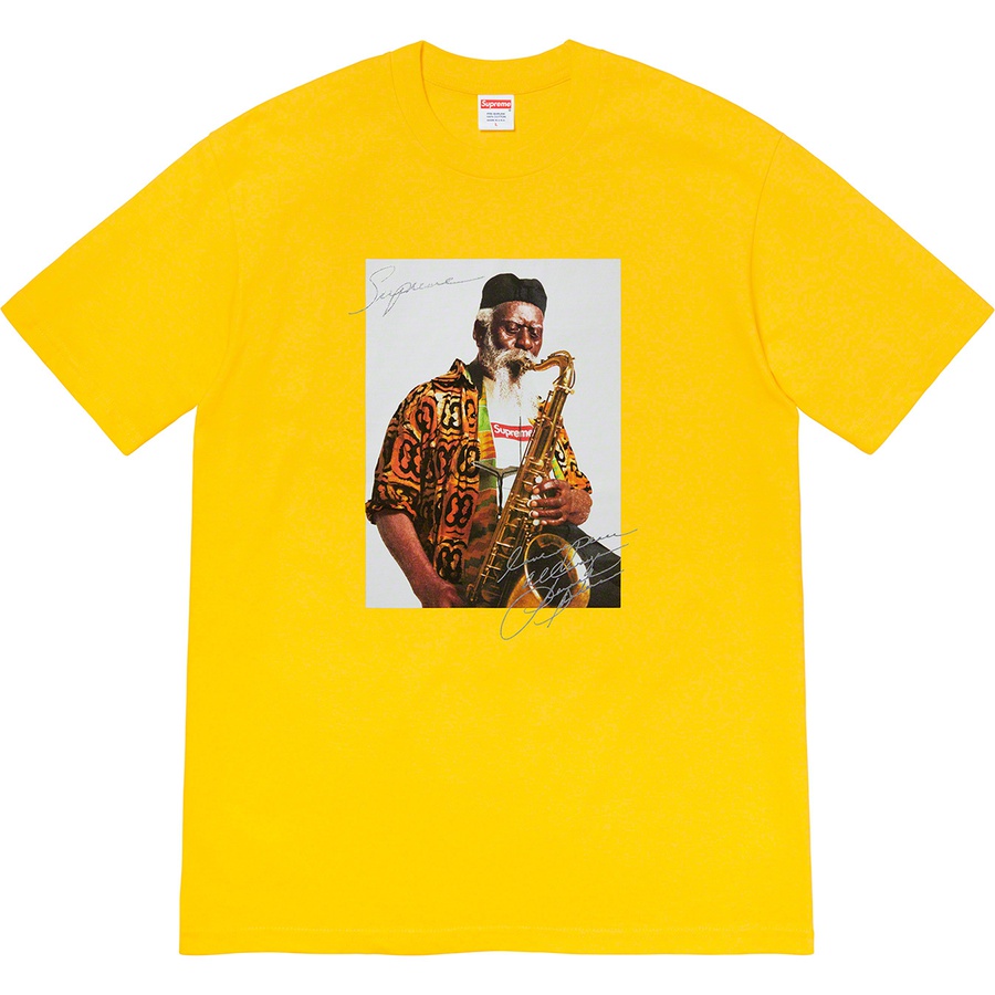 Details on Pharoah Sanders Tee Yellow from fall winter
                                                    2020 (Price is $48)