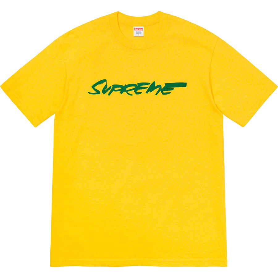 Details on Futura Logo Tee Yellow from fall winter 2020 (Price is $38)