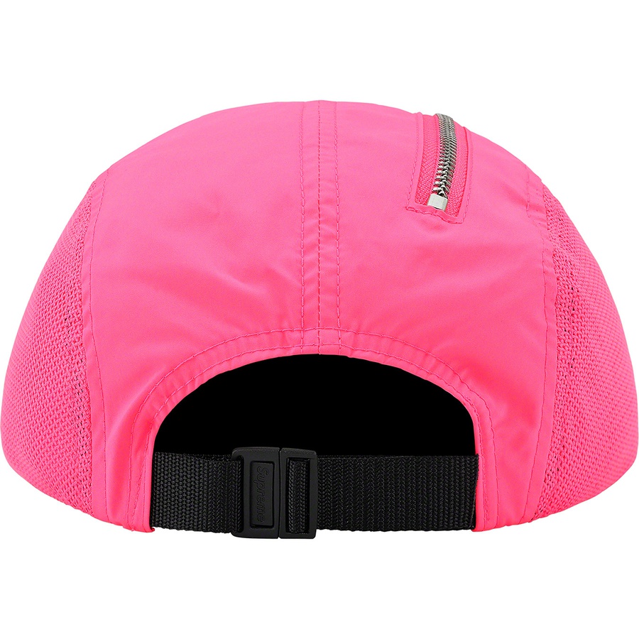 Details on Zip Mesh Camp Cap Bright Pink from fall winter 2020 (Price is $48)