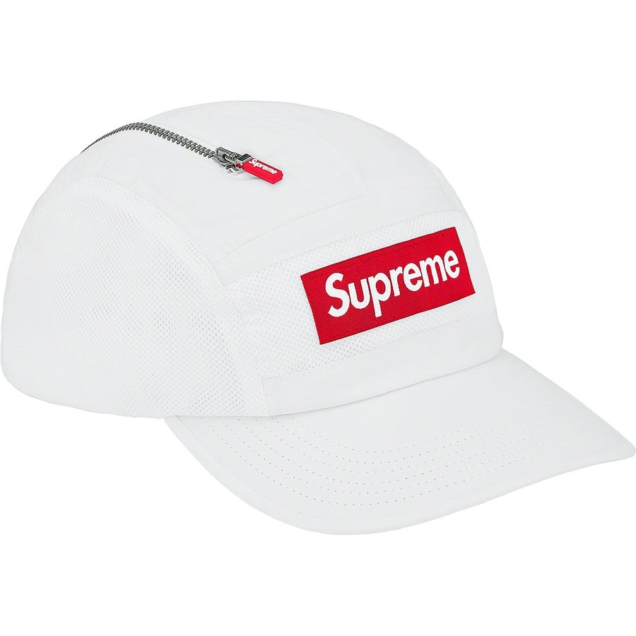 Details on Zip Mesh Camp Cap White from fall winter 2020 (Price is $48)