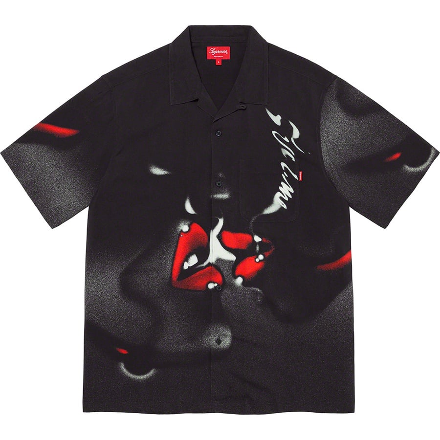 Details on Blow Back Rayon S S Shirt Black from fall winter
                                                    2020 (Price is $138)