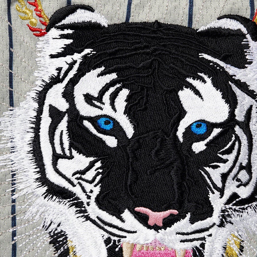 Details on Tiger Embroidered Baseball Jersey Pinstripe from fall winter
                                                    2020 (Price is $188)