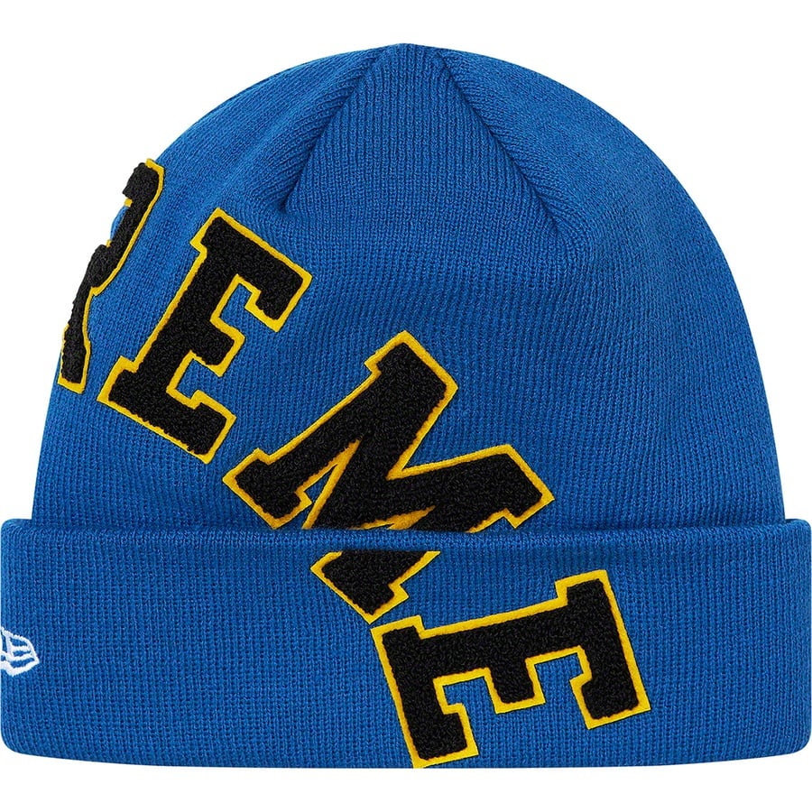 Details on New Era Big Arc Beanie Pale Royal from fall winter
                                                    2020 (Price is $38)