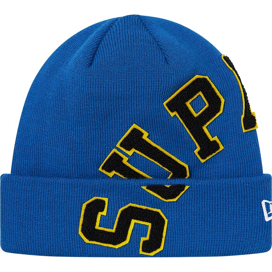 Details on New Era Big Arc Beanie Pale Royal from fall winter
                                                    2020 (Price is $38)