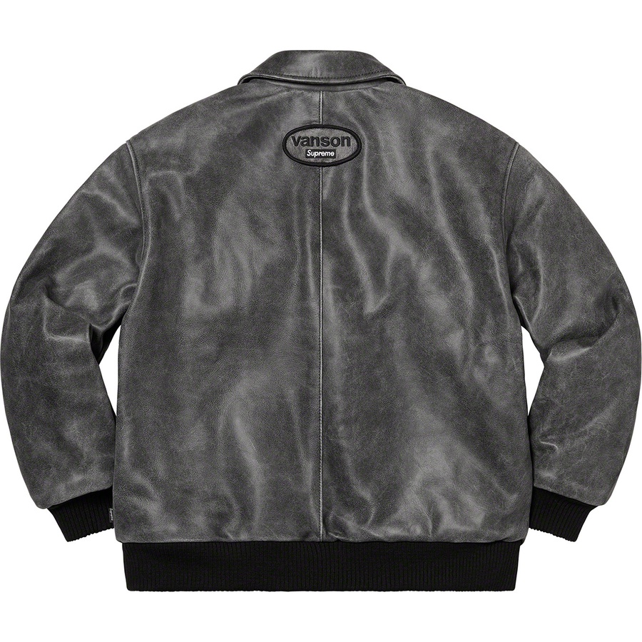 Details on Supreme Vanson Leathers Worn Leather Jacket Black from fall winter
                                                    2020 (Price is $798)