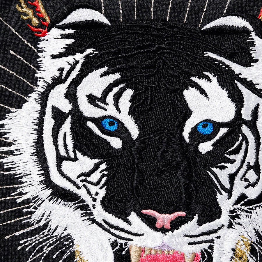 Details on Tiger Embroidered Baseball Jersey Black from fall winter
                                                    2020 (Price is $188)