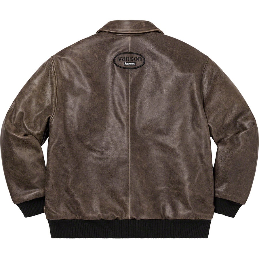 Details on Supreme Vanson Leathers Worn Leather Jacket Brown from fall winter
                                                    2020 (Price is $798)