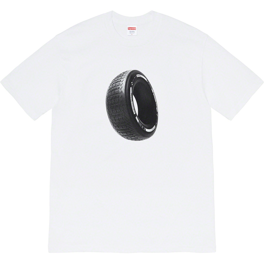 Details on Tire Tee White from fall winter 2020 (Price is $38)
